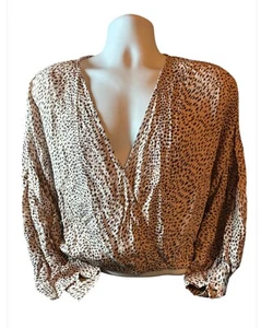 The Burlap Penguin tan & brown top 3/4 sleeve NWT elastic bottom - Picture 1 of 2