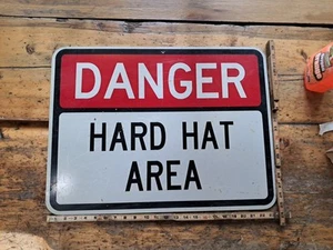 Letrero de aluminio de metal Osha Danger Hard Hat Area 24" X 18"  - Imagen 1 de 5