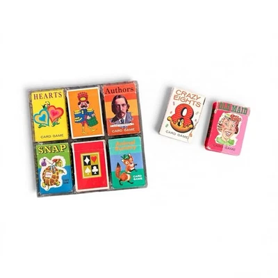 Mini juegos de cartas Whitman 1951 de colección Old Maid Authors corazones Crazy Eights Rummy Snap Foto 1 de 4