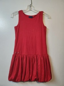 Ralph Lauren Red Valentine Bubble Low Waist Tank Dress Girl Jersey cotton 12 14 - Picture 1 of 6