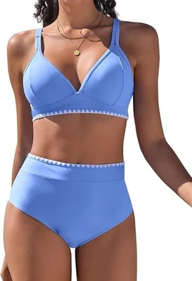 2 Piece Tummy Control High Waist Tankini Shirt Set Swimsuit Cups B-C Size XL 16 - Image 1 of 4