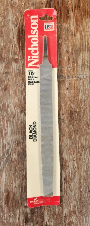 Nicholson 10" Flat Mill Bastard arquivo de diamante preto 21839 feito nos EUA ferramenta Cooper - Imagem 1 de 4