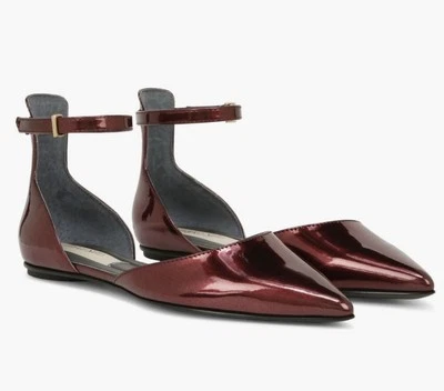 Correa de tobillo FRANCO SARTO Racer d'Orsay punta plana roja metálica NUEVO Foto 1 de 4