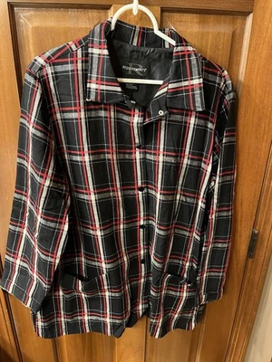 Chaqueta ligera vintage por requisitos talla 18 a cuadros con botones a presión Foto 1 de 4