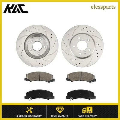 Pastillas de freno rotores de disco perforados delanteros para Chevrolet Impala Monte Carlo 2006-2013 Foto 1 de 4