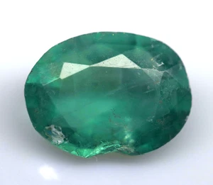 2.65 Carats Natural Green Fluorite Oval Loose Gemstone 9mmx4mm CERTIFIED - Picture 1 of 8