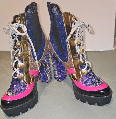 Cape Robbin женщин Nell-v каблук ботинки металлический размер 11 рейв коктейльное вечеринки funk - Изображение 1 из 4