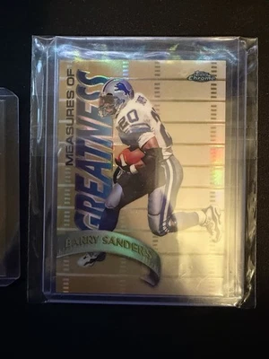 1998 Topps Chrome Measures of Greatness Barry Sanders Refractor # MG 10 - Image 1 of 4