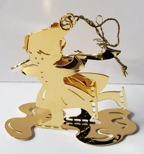 Danbury Mint Gold Christmas Collection 1983 Ice Skater Ornament 1 Piece - Picture 1 of 4