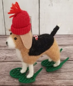 2024 Target Wondershop Felted Wool Beagle Dog Christmas Tree Ornament NEW - Picture 1 of 4