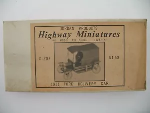 Jordan Highway Miniatures HO Kit C-207: 1911 Ford Delivery Car, sealed box - Picture 1 of 3