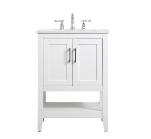 24 Inch Single Bathroom Vanity-White Finish - Furniture - Vanity Cover