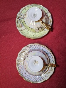 Vintage Japan - Tea Cup & Saucer Sets - Pink and Yellow - Picture 1 of 5