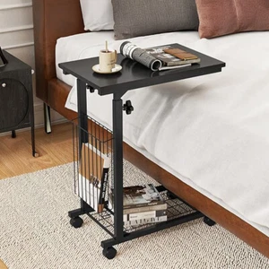 C-Shape Height Adjust Notebook Desk Laptop Table Trolley Bed Side Sofa End Tray - Picture 1 of 41