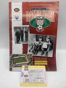 RARO programma Sunderland Farewell To Roker Park + biglietto SUNDERLAND LIVERPOOL - Foto 1 di 3