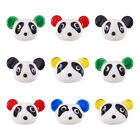 10pcs Cartoon Panda Lampwork Beads Animal Colorful Loose Spacer Bead 14.5~16mm