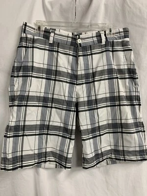 Pantalones cortos de golf Alan River 21” para hombre - negros/blancos - talla 32 Foto 1 de 3