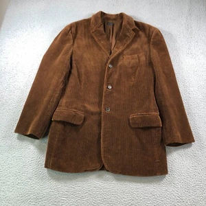 Vintage Polo Ralph Lauren Blazer Mens Medium Chocolate Brown Corduroy Wide Whale - Picture 1 of 17