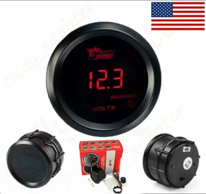 US 2" 52mm Red Digital LED Elec Volt Voltage Meter Gauge Boat Car AUTO 0~15V - Picture 1 of 6