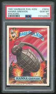 1987 Topps Garbage Pail Kids 9th Series #365b Hanna Grenade PSA 10 GEM MINT - Picture 1 of 2