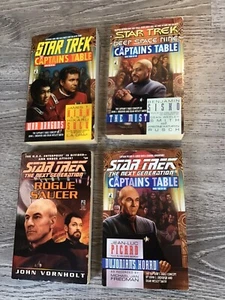 Four Star Trek Books The Captains Table Star Trek series And TnG Rogue Saucer - Picture 1 of 7