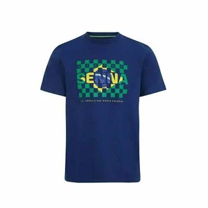 Ayrton Senna Men's Fanwear Flag T-Shirt - Navy - Picture 1 of 7