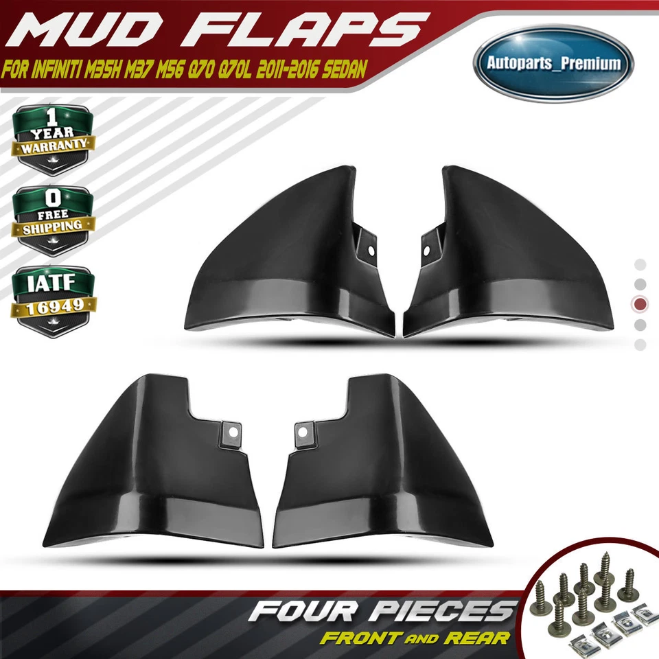 Kit de 4 protectores contra salpicaduras guardabarros para Infiniti M35h M37 M56 Q70 Q70L 2012-2016 Foto 1 de 4