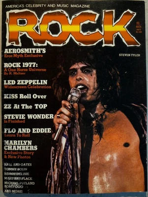 Rock Magazine March 1977 Aerosmith, Led Zeppelin, KISS, Marilyn Chambers, ZZ Top Foto 1 de 4