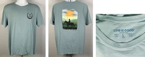 Life is Good Horseshoe Cowboy Crusher Lite T Shirt Men Large - Picture 1 of 4