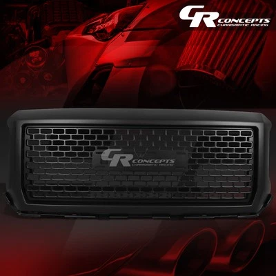 前盖黑色 DENALI 风格围栏格栅适用于 14-15 GMC SIERRA 1500 GMT K2XX — 第 1/4 张图片