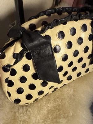 Arcadia Genuine Leather Beige polka dot  Shoulder Bag Made in Italy  $45.00 - Image 1 of 4