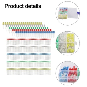 Kit diodi ad emissione luminosa multicolore 300 pezzi assortimento misura 3V 5mm - Foto 1 di 12