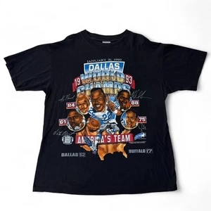 VTG 1993 Dallas Cowboys World Champs Caricature Cartoon T Shirt Black XL USA - Picture 1 of 8