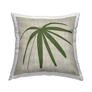 Boho Palm Leaf Outdoor Printed Pillow, 18 x 18, Green - Picture 1 of 7