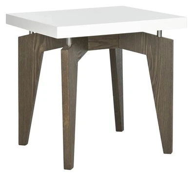 Mesa auxiliar moderna blanca y marrón oscuro Josef Mid-Century Home Collection Foto 1 de 4