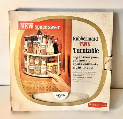 NUEVO Mueble de cocina giratorio doble MCM Rubbermaid vintage bronceado de 1966 Foto 1 de 4