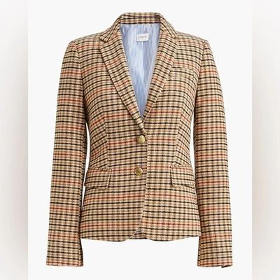Blazer escolar J Crew Petite Herringbone mistura de lã dois botões tamanho 2 - Imagem 1 de 4