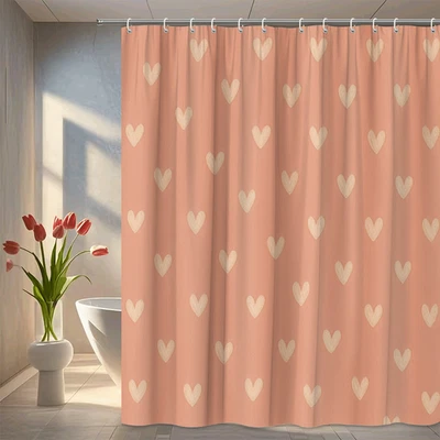 Linda Cortina de Ducha Corazón Rosa - Divertida Decoración de Baño Foto 1 de 4