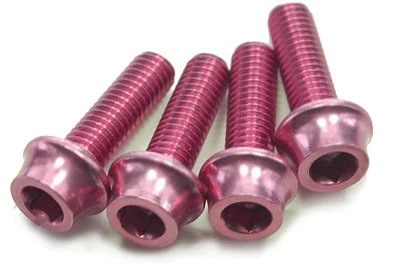 4 OMNI Racer WORLDS LIGHTEST Bicycle Bottle Cage Bolts Bolt Set: M5x15mm PINK - Image 1 of 3