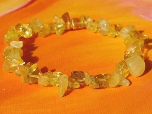 Handmade To Order - Gemstone Chip Beaded Bracelet - Natural Citrine. - Picture 1 of 4