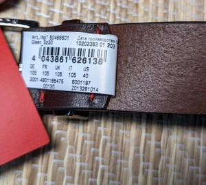 Hugo Boss Gisen Belt- 100% Cowskin, 28mm wide, Made in Italy, see measurements - Imagen 1 de 18