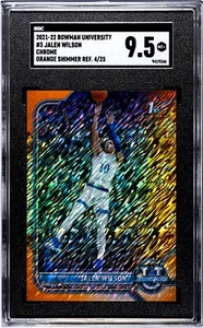 2021 Bowman U Jalen Wilson 1st Bowman Orange Shimmer /25 SSP SGC 9.5 - Picture 1 of 2