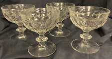 4 Vintage Pilgrim Jeanette Clear Glass Thumbprint Sherbet or Champagne