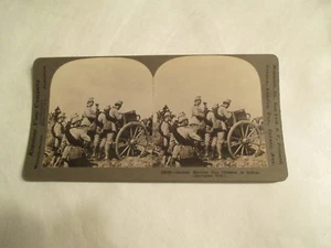 German Germany Machine Gun Division in action Stereoview Card - Picture 1 of 3