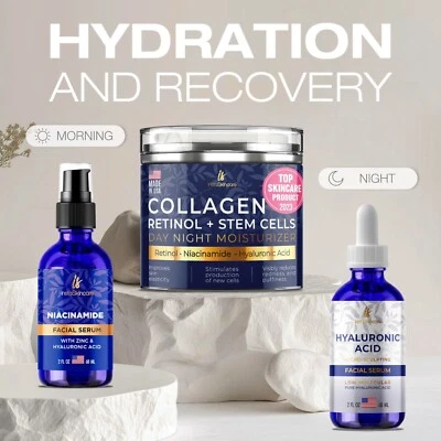 Hydration Recovery Bundle Hyaluronic Serum & Collagen Cream & Niacinamide - Image 1 of 4