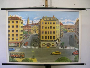 Cuadro Ayuntamiento Ayuntamiento Alcalde Regalo 90x64 1965 vintage city map - Imagen 1 de 7