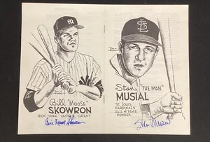 Stan Musial signiertes Programm Baseball Bill Skowron Kardinäle Yankees Auto PSA/DNA - Bild 1 von 5