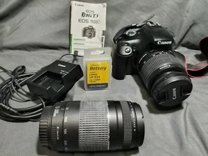Canon EOS Rebel T3 w/ EFS 18-55mm lens, also Canon zoom lens EF 75-300mm & more - Picture 1 of 2