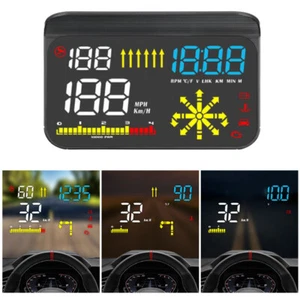 OBD2 HUD Display Navigation Car Speedometer MPH/KMH Water Temp Overspeed Warning - Picture 1 of 10