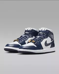 Nike Air Jordan 1 Mid Damenschuhe Größe 7 Grau Mid Night Navy FZ8777 044 - Bild 1 von 10